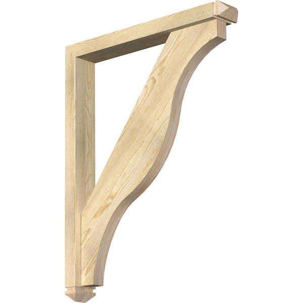 Ekena Millwork Funston Arts and Crafts Rough Sawn Bracket w/ Offset Brace, Douglas Fir, 4"W x 28"D x 36"H BKT0402X28X36FST03RDF - main
